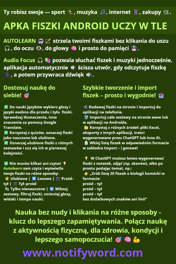 Nowa aplikacja do nauki strzela fiszkami