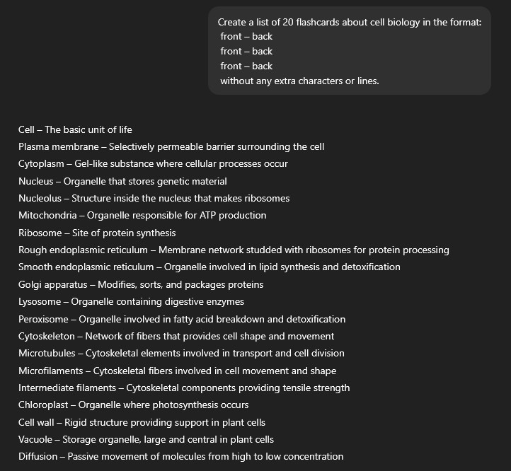 ChatGPT flashcards & Android flashcards app